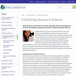 Clarifying Literacy in Science