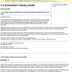 A Clarinetist's Study Guide by David Hite: Print Version