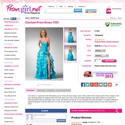 Clarisse Prom Dress 1535 - Ocean blue strapless ball gown