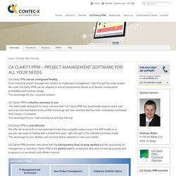 CA Clarity PPM – Project Management Software – Contec-X GmbH