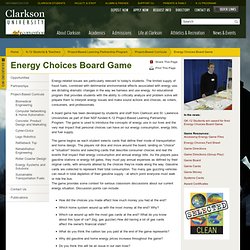 University: Energy Choices Board Game
