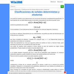 Clasificaciones de señales deterministas y aleatorias