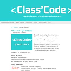 Class’Code : Qui fait quoi ? – Class'Code