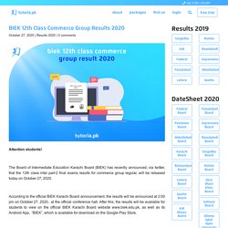 BIEK 12th Class Commerce Group Results 2020