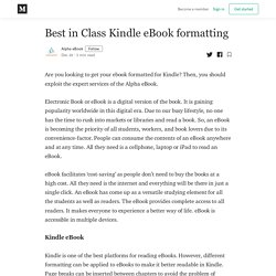 Best in Class Kindle eBook formatting - Alpha eBook
