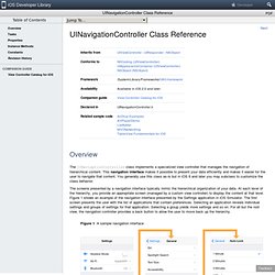 iPhone Dev Center: UINavigationController Class Reference