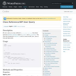 Class Reference/WP User Query