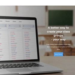 Class Solver - a better way to create your class lists, your way
