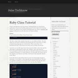 Ruby Class Tutorial
