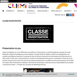 Classe Investigation - CLEMI