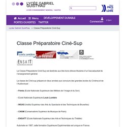 Classe Préparatoire Ciné-Sup