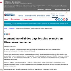 Classement mondial des pays en matière de e-commerce