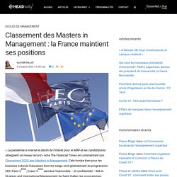 Classement des Masters in Management : la France maintient ses positions