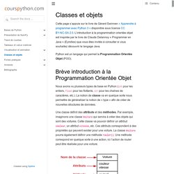 Classes et objets — Cours Python