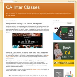 CA Inter Classes: 5 explanations on why CMA classes are important