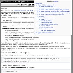 Les classes CSS et les modules de Joomla - l'informalibre