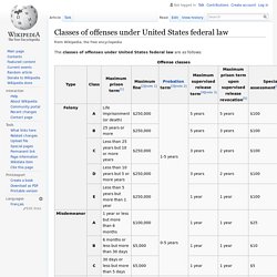 Classes of offenses under United States federal law