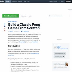 Build a Classic Pong Game From Scratch