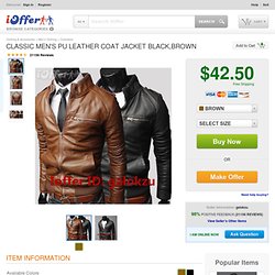 Classic Men's PU Leather Coat jacket Brown à vendre