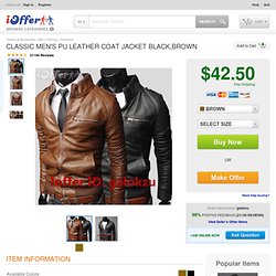 Classic Men's PU Leather Coat jackets Black à vendre