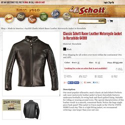 Classic Schott Racer Leather Motorcycle Jacket in Horsehide 641HH