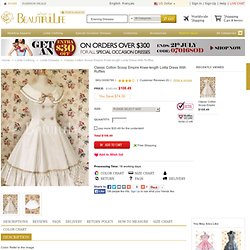 Classic Cotton Scoop Empire Knee-length Lolita Dress With Ruffles
