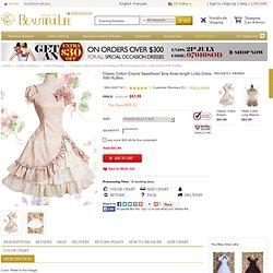 Classic Cotton Empire Sweetheart Bow Knee-length Lolita Dress With Ruffles