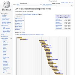 List of classical music composers by era