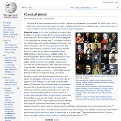 Western Classical Music (history)