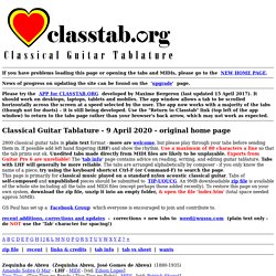 Classical Guitar Tablature