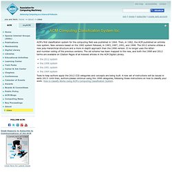 Computing Classification System toc