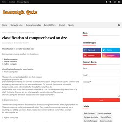 classification of computer based on size