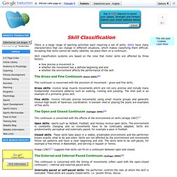 Skill Classification - Continuums