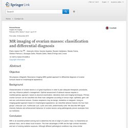 MR imaging of ovarian masses: classification and differential diagnosis