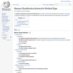 Ramsar Classification System for Wetland Type