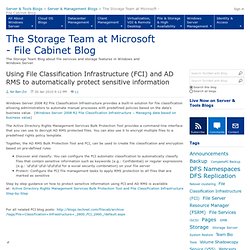 Using File Classification Infrastructure (FCI) and AD RMS to automatically protect sensitive information - The Storage Team at Microsoft - File Cabinet Blog