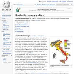 Classification sismique en Italie