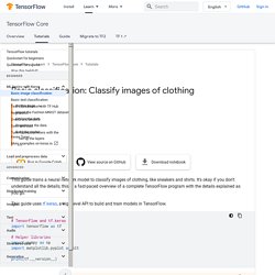 Basic classification: Classify images of clothing  
