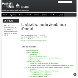 La classification du vivant, mode d'emploi