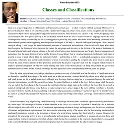Classes and Classifications by Pierre Bourdieu