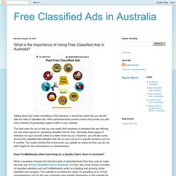 What is the Importance of Using Free Classified Ads in Australia?