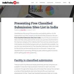 Top Free Classified Submission Sites List in India, High Pr