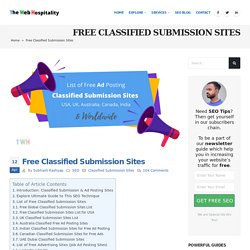 Top 100+ Classified Submission Sites 2020, Free High DA -TWH