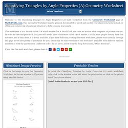 BAD: Classifying Triangles by Angle Properties (A) Geometry Worksheet