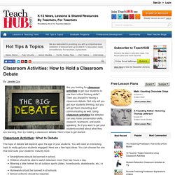 Classroom Activities: How to Hold a Classroom Debate