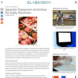 Spanish Classroom Activities for Daily Routines