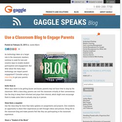 Use a Classroom Blog to Engage Parents