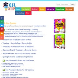 ESL Fun Games, Classroom Games and Exercises, Classroom & Online Games
