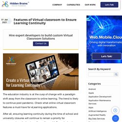 Online Virtual Classroom Features to Ensure Learning Continuity