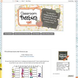 Classroom Freebies Too: PUt all those book order forms to use